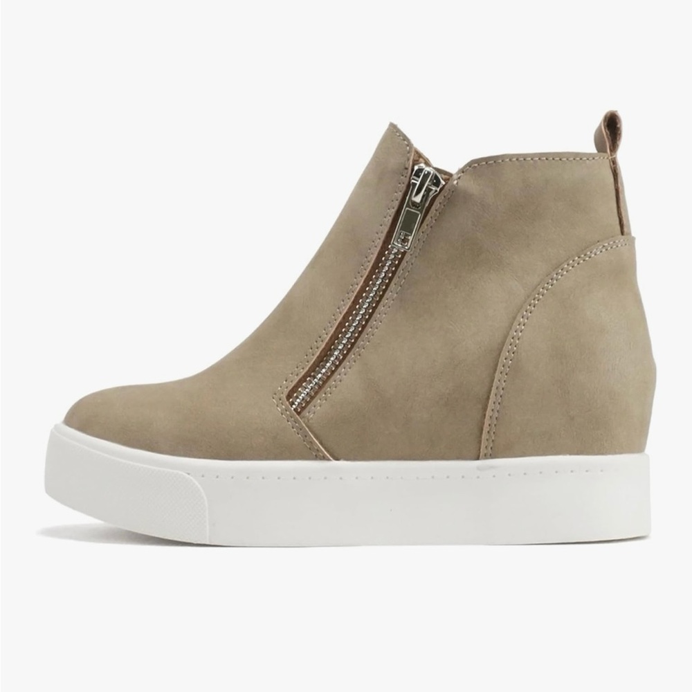 Soda Tan Ankle Booties with White Sole